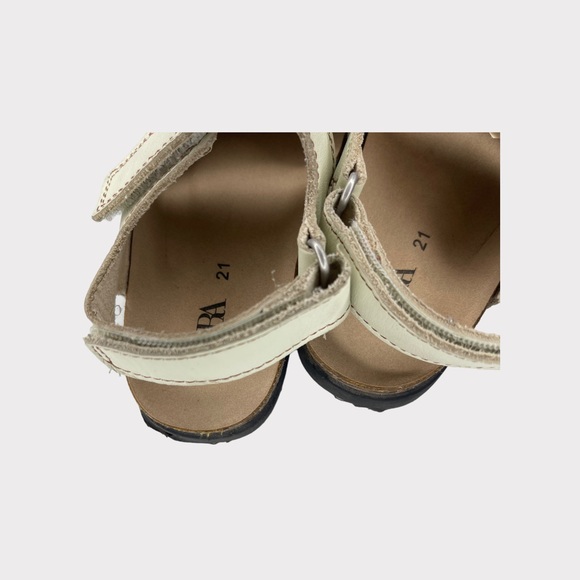 Zara 3 Strap-Velcro Closure Beige Sandals - Picture 4 of 5